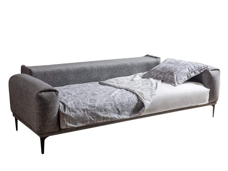 Active Design kanepe Softy Üçlü Gri Keten Koltuk